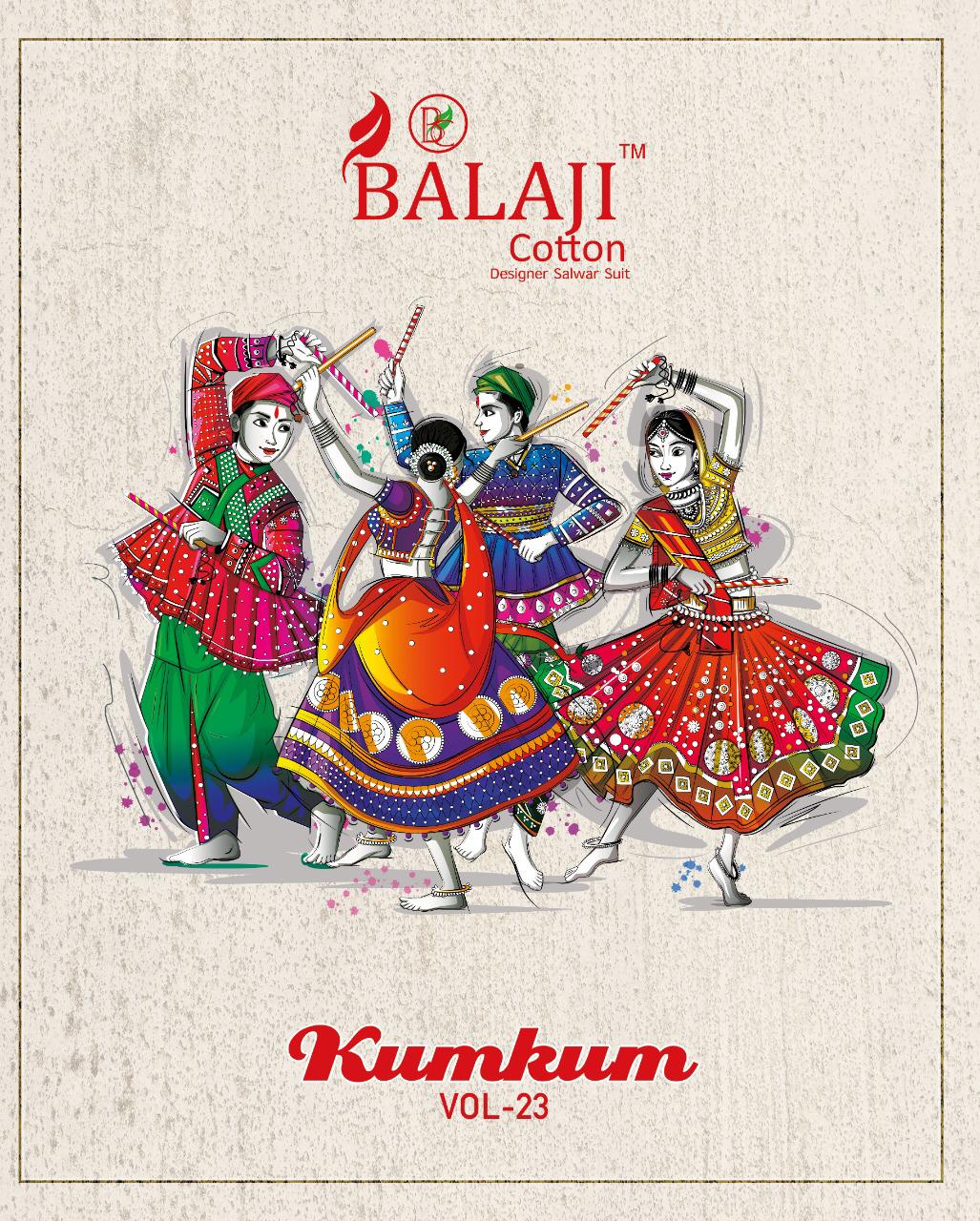 Balaji Cotton Presents Kumkum Vol 23 Pure Cotton Casual Wear Salwar Suits At Lowest Rate