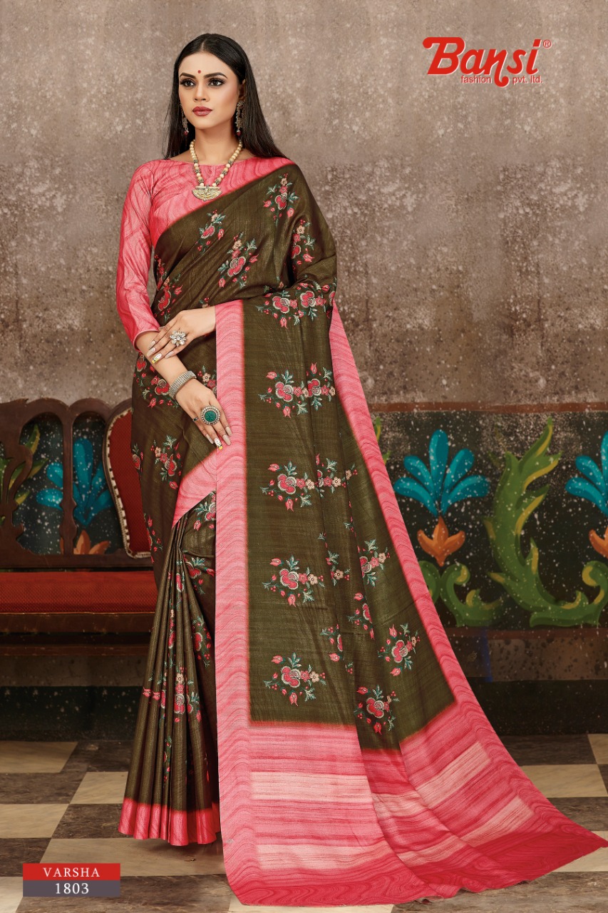 Bansi Fashion Presenting Varsha New Colour Collection Silk Exclusive Saree At Best Rate