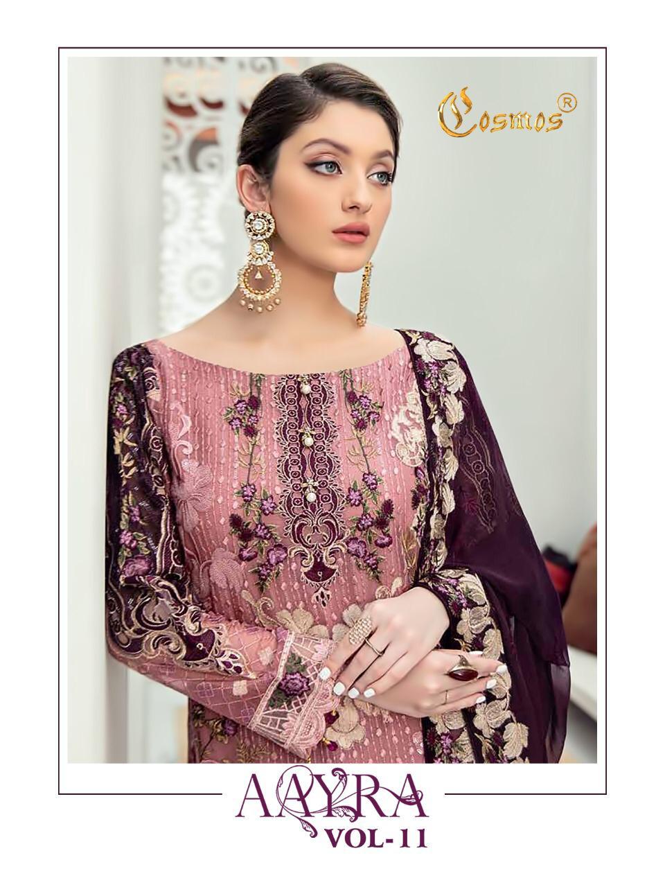 Cosmos Fashion Aayra Vol 11 Georgette Party Wear Pakistani Look Salwar Suits