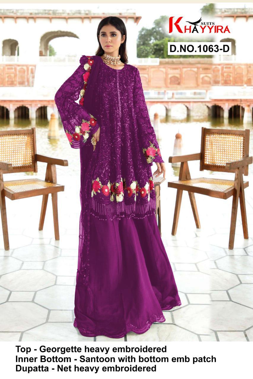 Eleonora Edition 1063 By Khayyira Georgette Embroidery Pakistani Dress Materials