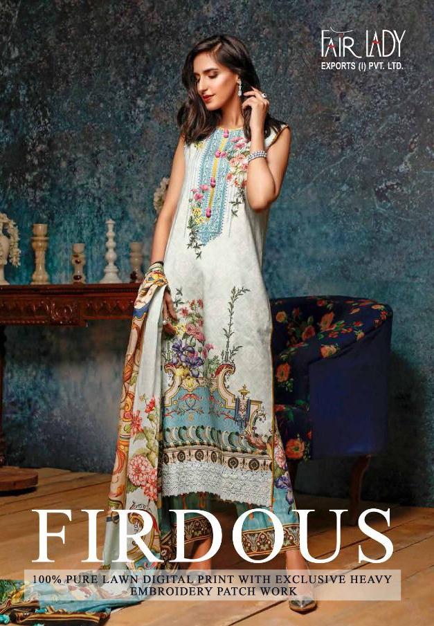 Fairlady Firdous Lawn Cotton Digital Print Heavy Embroidery Salwar Suit
