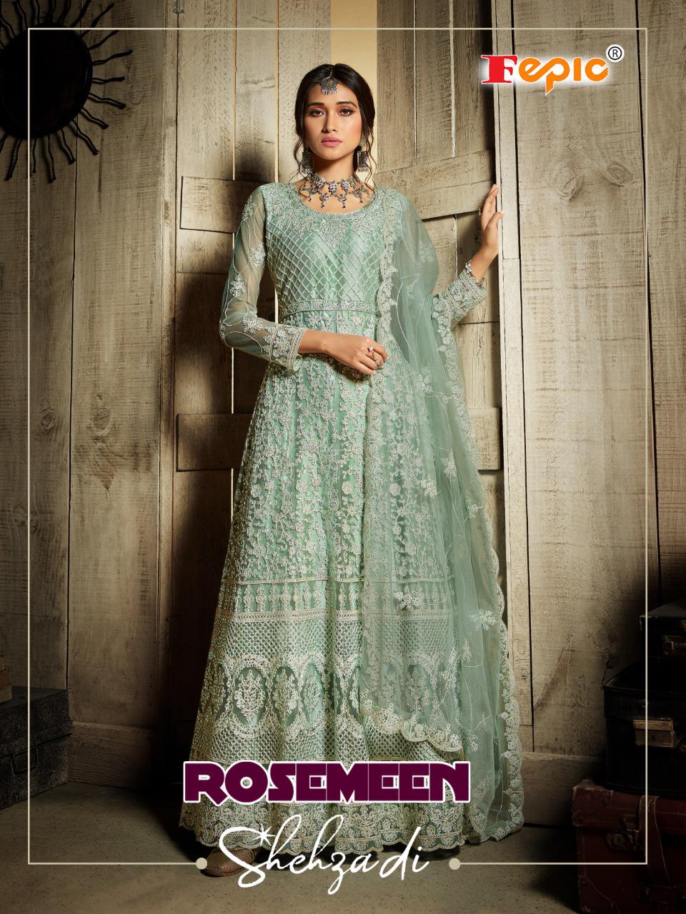 Fepic Launching Rosemeen Shehzadi Net Party Wear Designer Pakistani Suits Concept