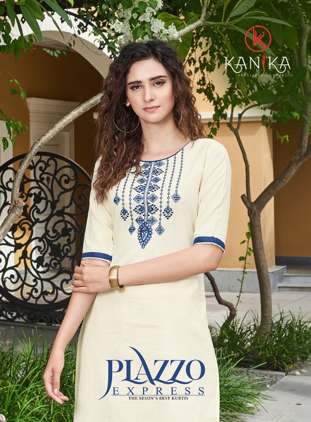 Kanika Presenting Plazzo Express Rubby Cotton With Embroidery Work Kurti With Bottom