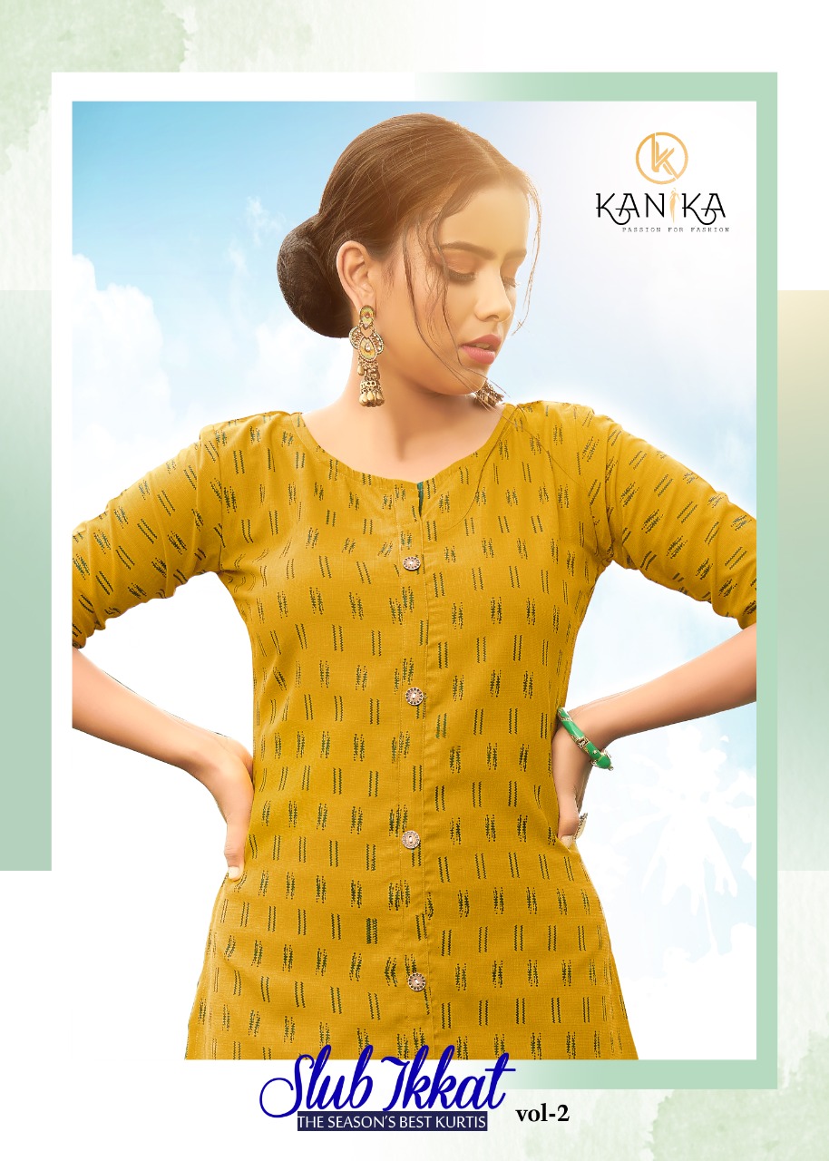 Kanika Slub Ikkat Vol 2 Casual Wear Fancy Kurtis Wholesaler