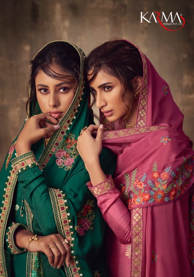 Karma Presenting 747 Series Pure Viscose Jacquard Women Festival Wear Designer Stylish Suits