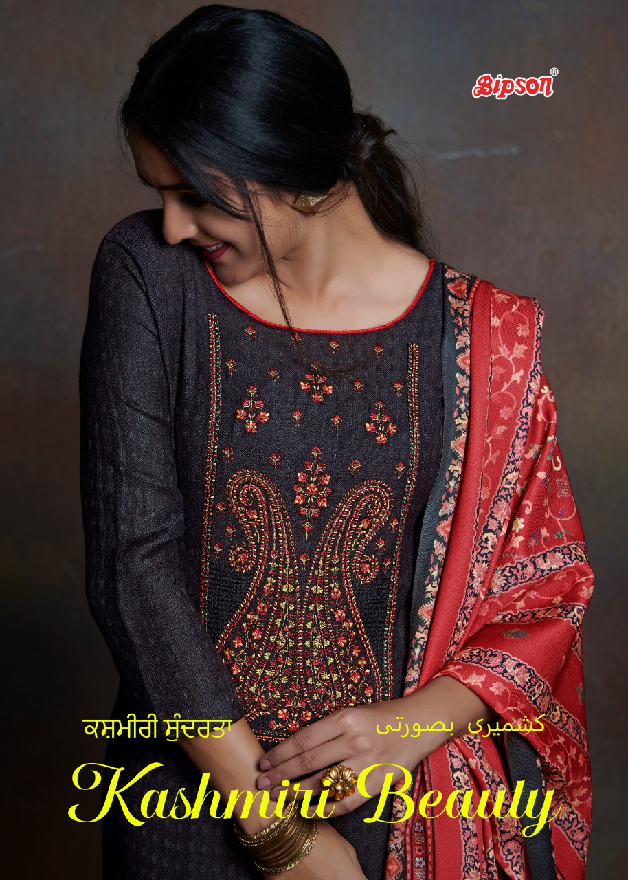 Kashmiri Beauty By Bipson Woollen Pashmina Winter Dress Materials