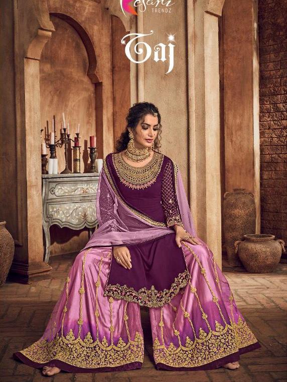 Kesari Trendz Taj Vol 1 Real Georgette With Embroidery Designer Plazzo Bottom Salwar Suits
