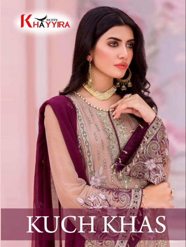 Khayyira Suits Launch Kuch Khas Georgette With Embroidery Work Beautiful Pakistani Suits Concept