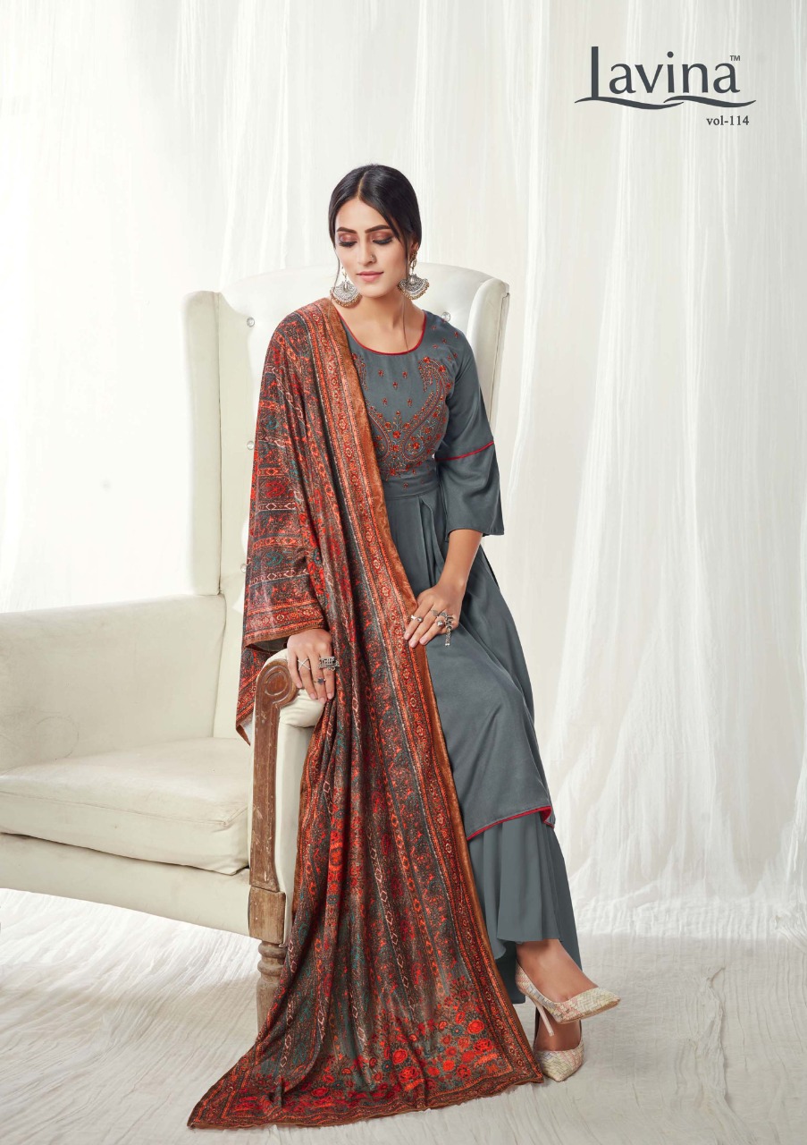 Lavina Launching Lavina Vol 114 Pashmina Embroidery Work Exclusive Winter Collections For Suits