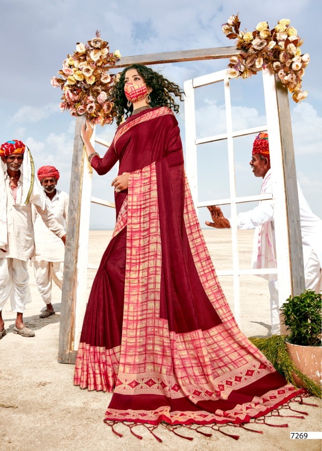 Linen Silk Vol 7 By 5d Designer Soft Linen Exclusive Saree With Cotton Mask