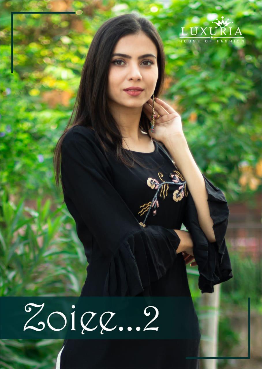 Luxuria Presents Zoiee Vol 2 Premium Rayon Slub Kurti With Pant Catalogs Collections