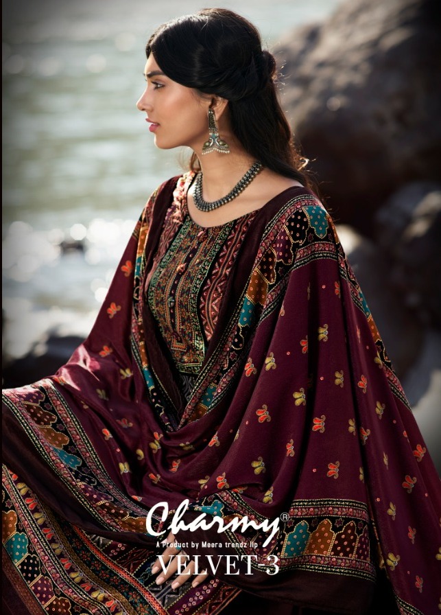 Meera Trendz Charmy Velvet Vol 3 Winter Wear Warm Suits Collection