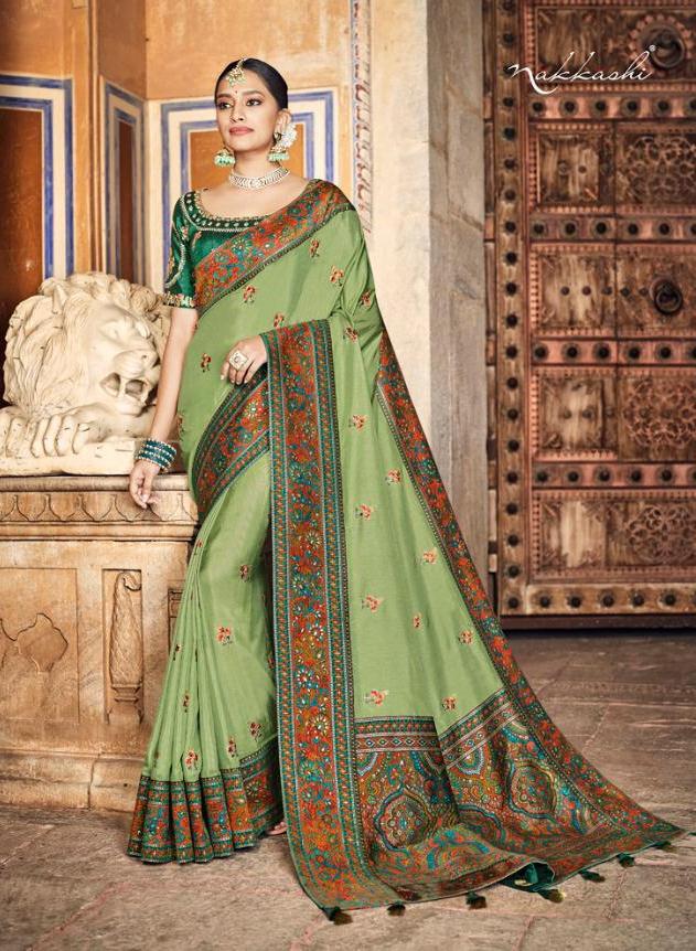 Nakkashi Resham Traditional Look Dola Silk Wedding And Festival Wear 4180-4188 Series Heavy Saree