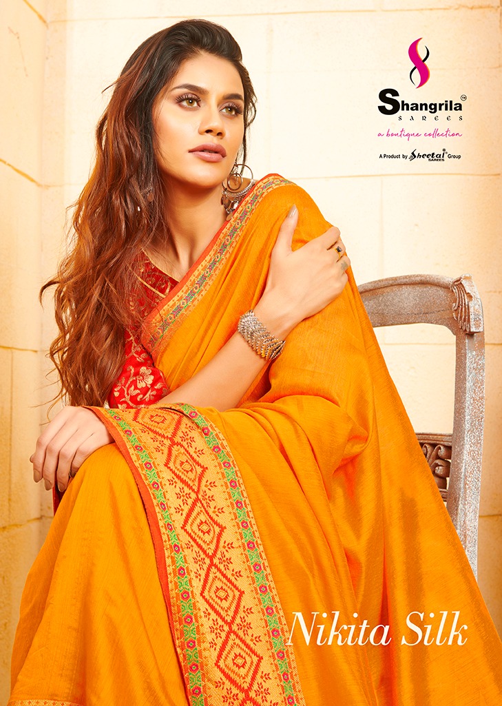 Nikita Silk By Shangrila Soft Silk With Fancy Weaving Saree At Krishna Creation In Surat