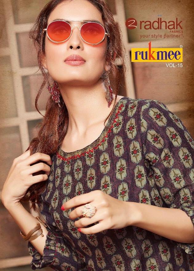 Radhak Launch Rukmee Vol 15 Silk Base Latest Collections For Kurti Online Shopping