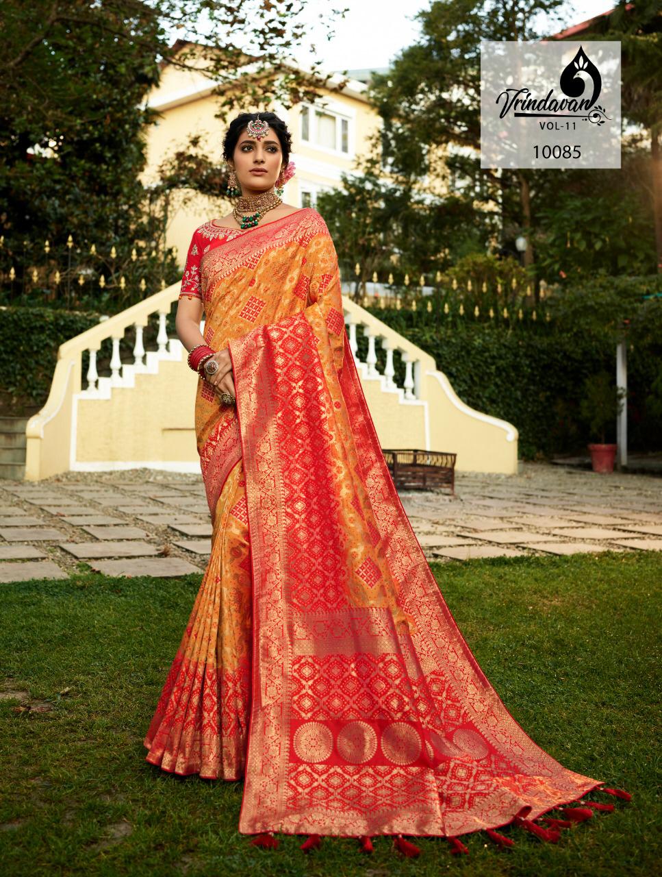 Royal Vrindavan Vol 11 Pure Banarasi Silk 10073-10087 Series Festival And Wedding Wear Heavy Saree