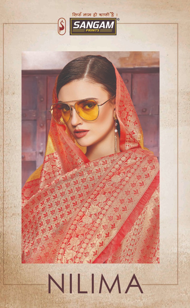 Sangam Prints Nilima Banarasi Crystal Silk Traditional Look Saree Looking Pretty