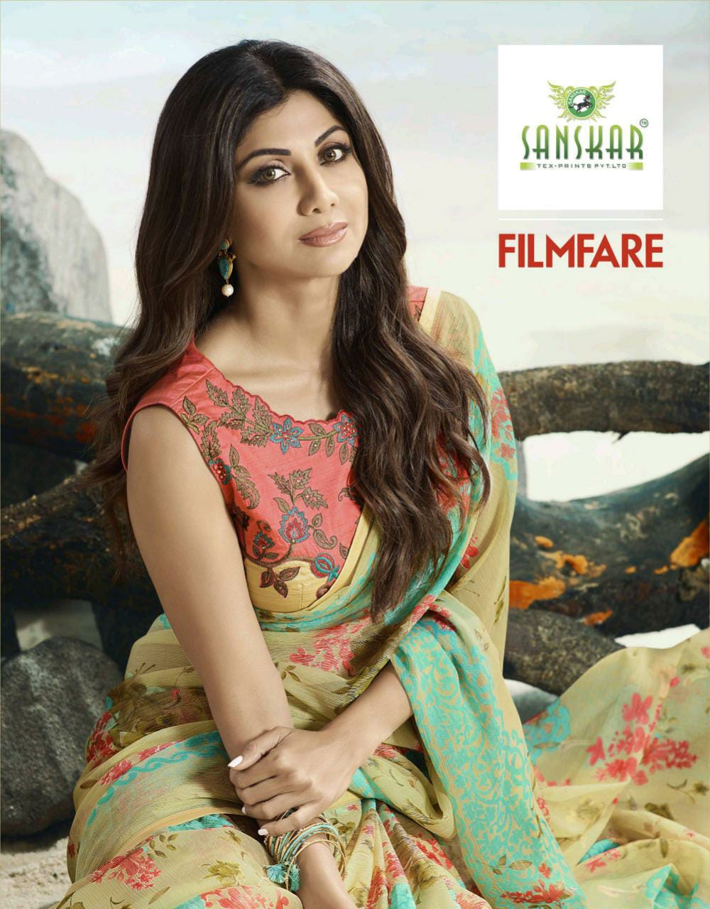 Sanskar Prints Launch Filmfare Fancy Brasso New Design Print Stylish Saree Exporter