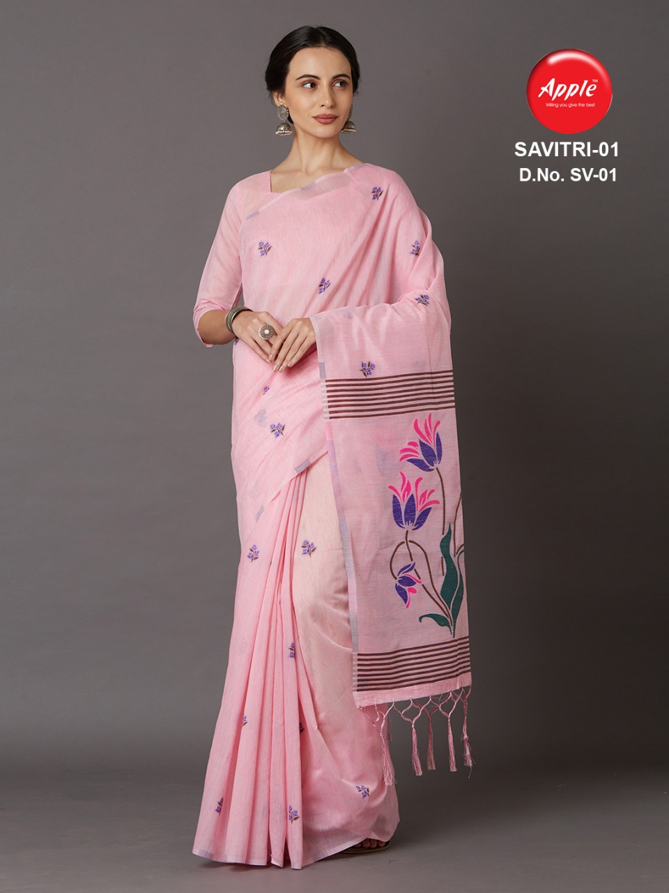 Savitri Vol 1 And 2 By Apple Cotton Silk Resham Weaving Casual Wear Exclusive Saree