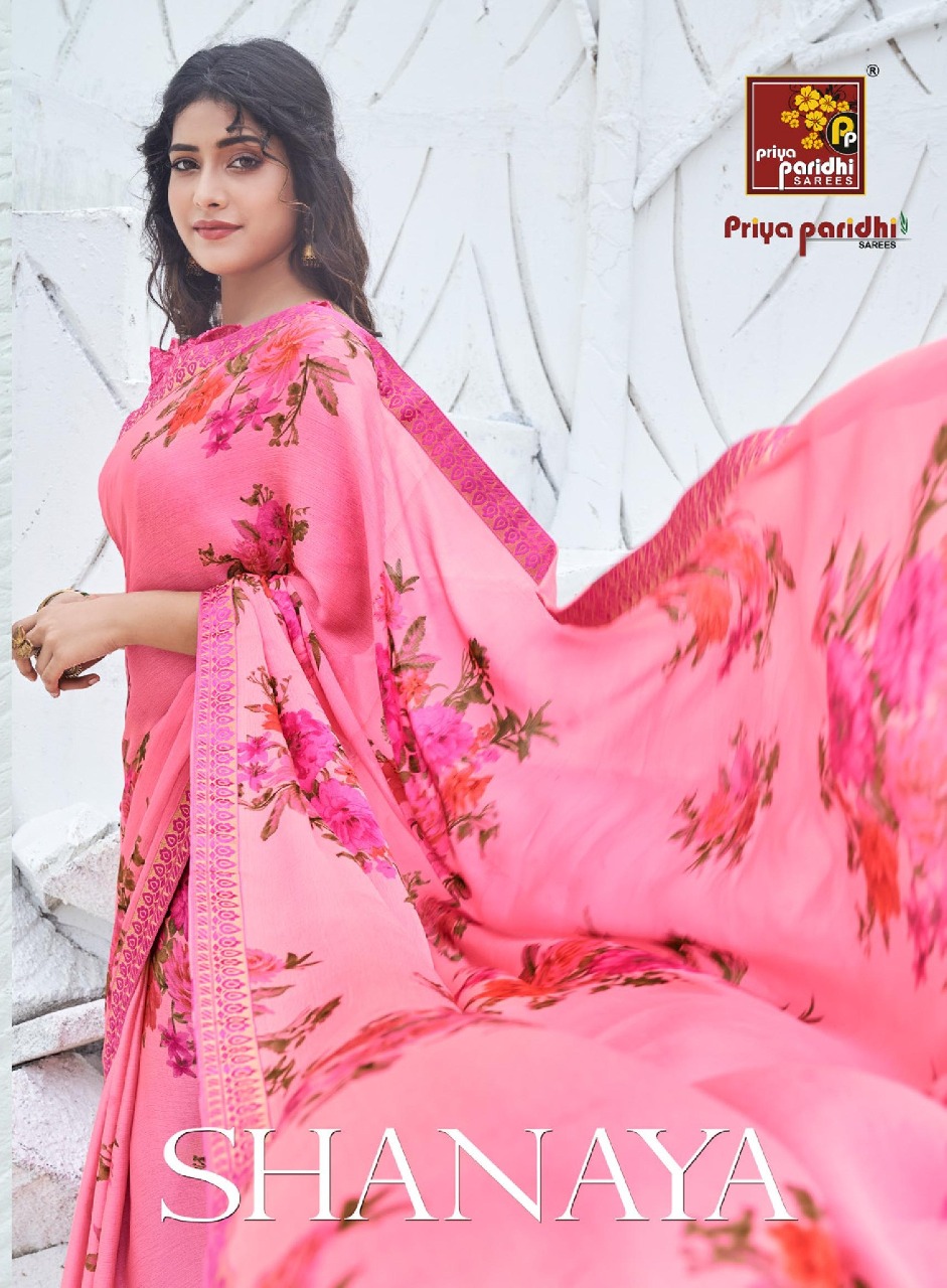 Shanaya By Priya Paridhi Fancy With Designer Lace Borde Printed Saree Wholesaler