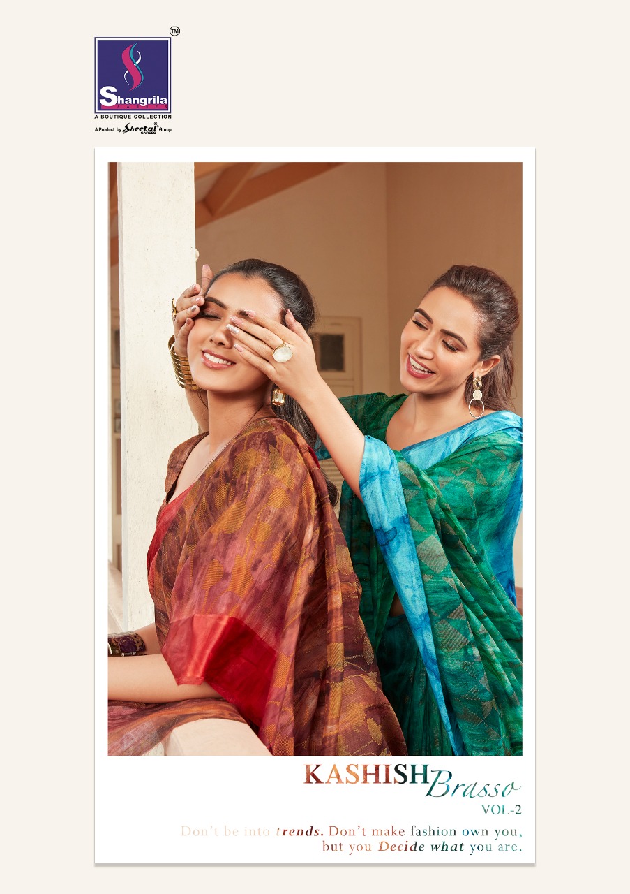 Shangrila Kashish Brasso Vol 2 Pure Viscose Brasso Excellent Colour Range Saree Exporter