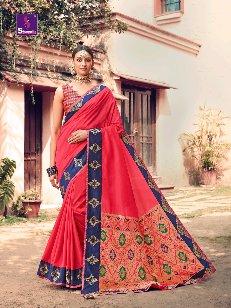 Shangrila Present Sajawat Silk Heavy Wedding Designer Soft Silk New Border Saree Seller