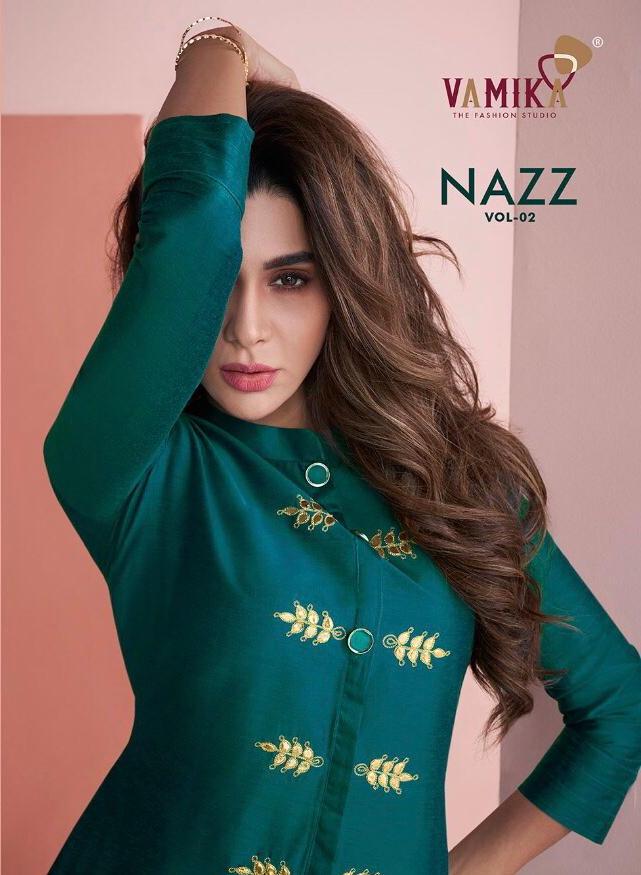 Vamika Nazz Vol 2 Viscose Silk Top With Plazzo Pair Good Looking Collection