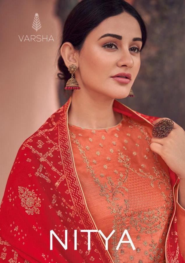 Varsha Fashions Nitya Karwa Chauth Special Tussar Silk Heavy Heavy Salwar Suits Wholesaler