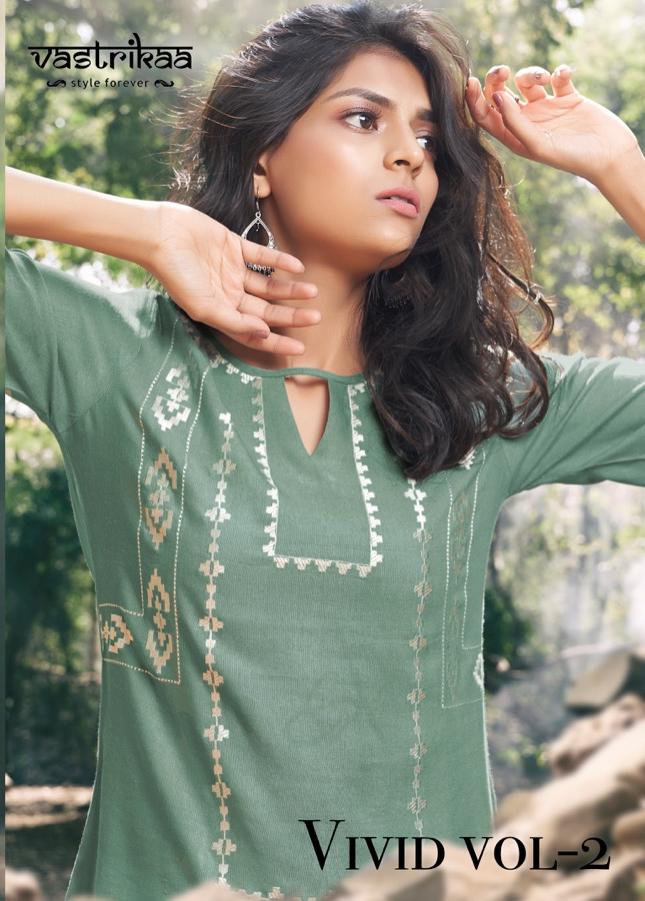 Vastrikaa Presenting Vivid Vol 2 Rayon Short Pattern Top With Fancy Bottom Seller