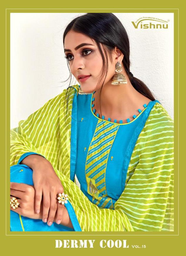 Vishnu Impex Dermy Cool Vol 15 Silk Casual Wear Exclusive Salwar Suits Looking Charming