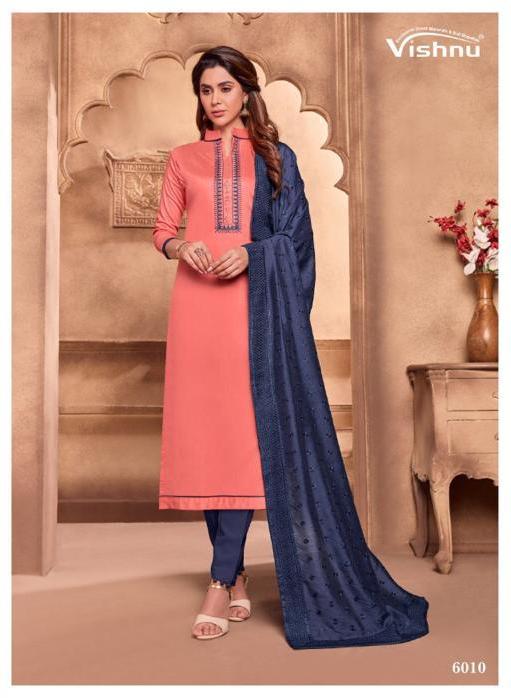 Vishnu Impex Tanisha Tussar Cotton Slub Casual Wear Dress Materials