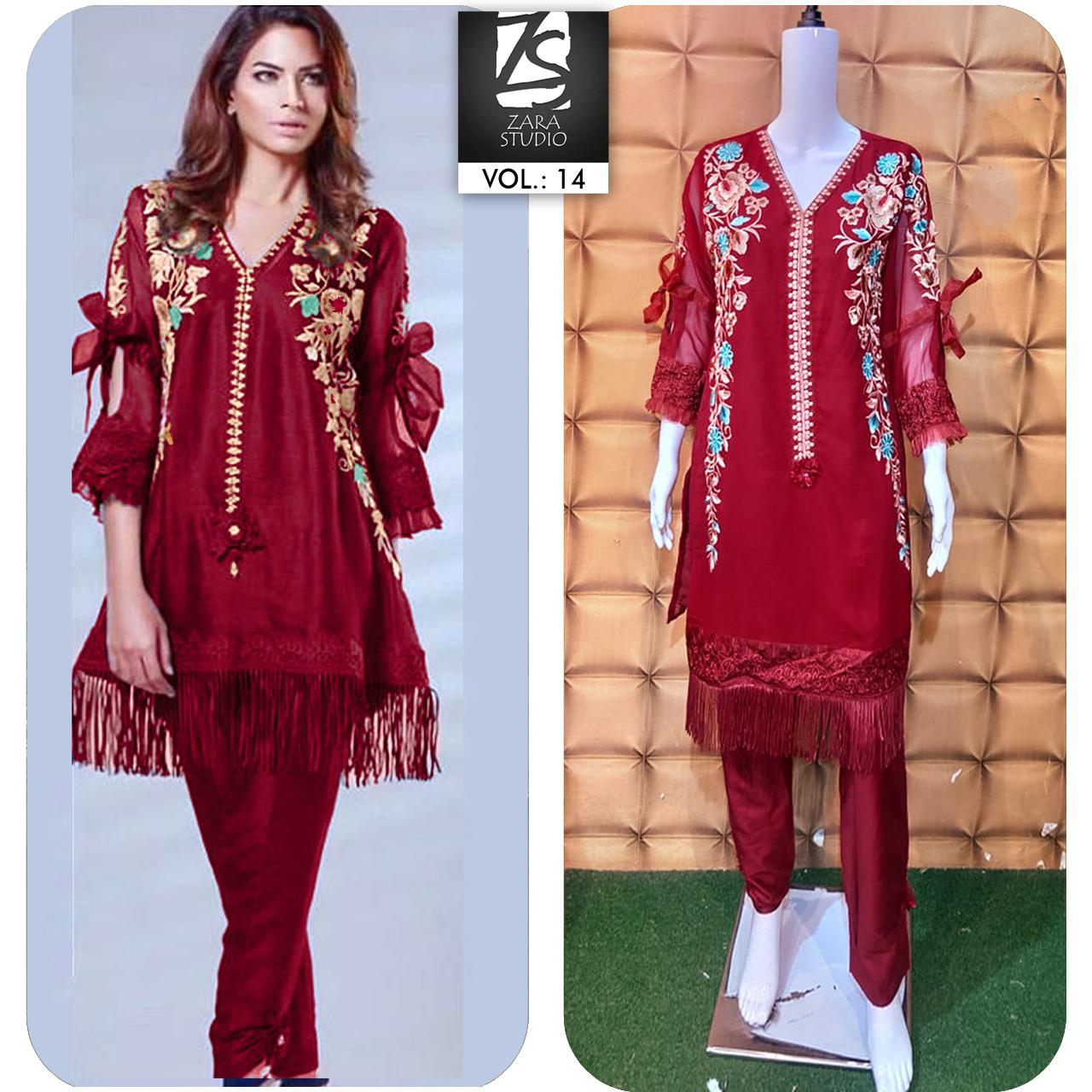 Zara Studio Presents Zara Studio Vol 14 Pure Georgette Top With Cigarette Pant