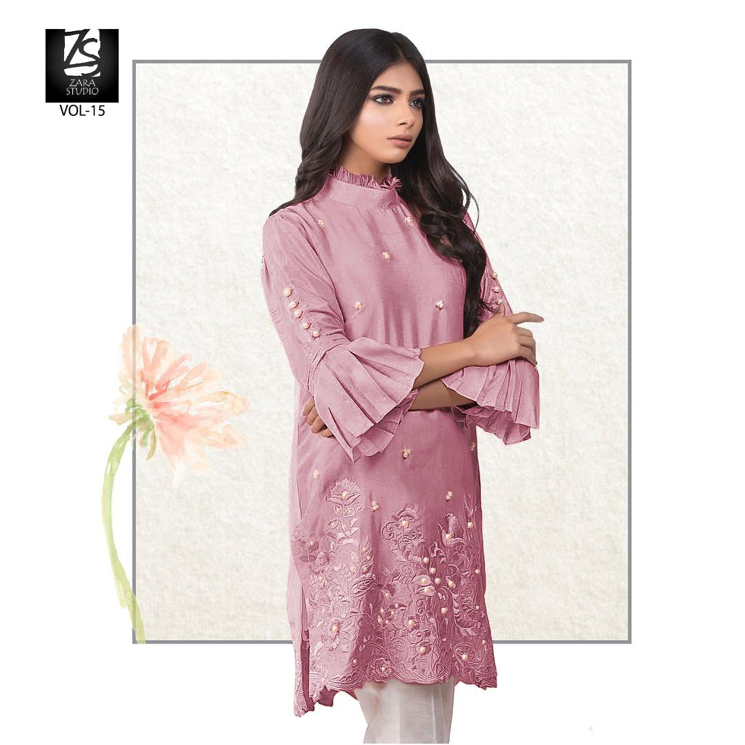 Zara Studio Presents Zara Vol 15 Pure Georgette Glamours Look Kurti With Designer Pants