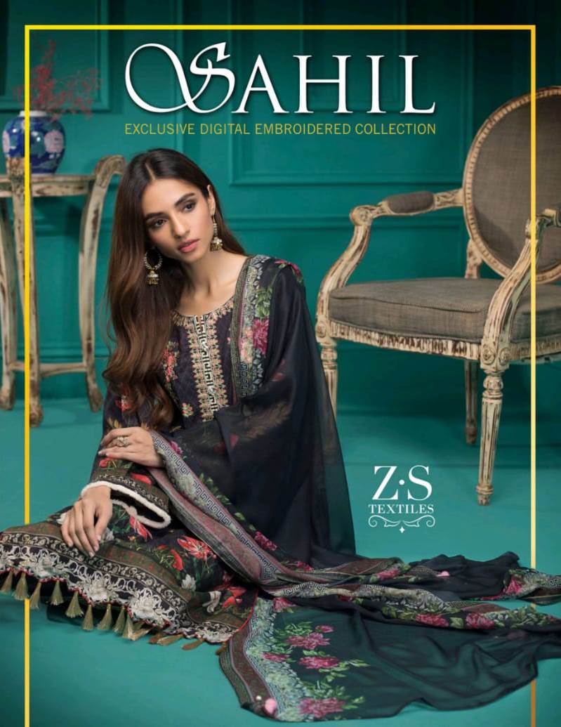 Zs Textile Sahil Embroidered Lawn Exclusive Heavy Salwar Kameez In India
