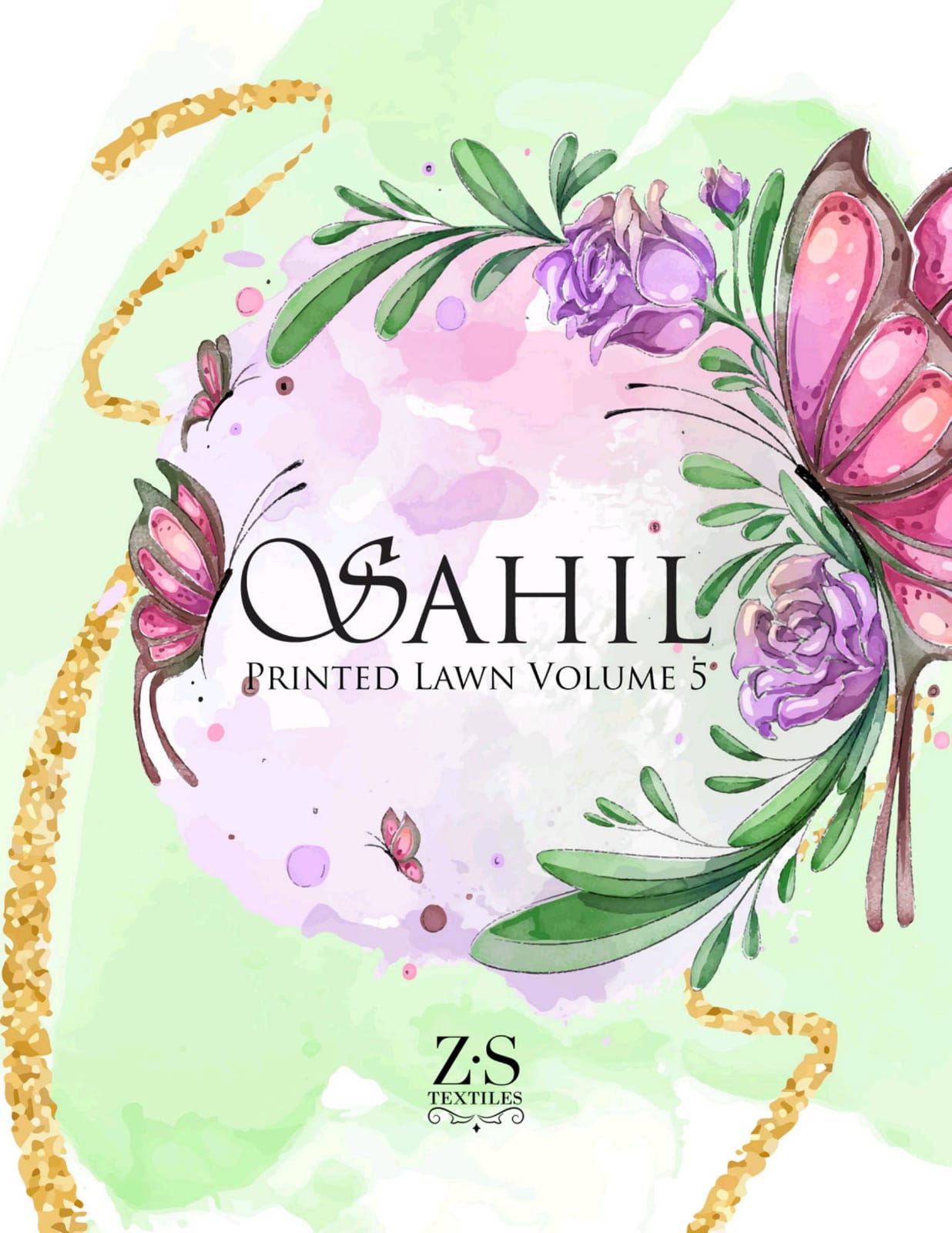 Zs Textiles Presents Sahil Lawn Vol 5 Printed Lawn Collections Salwar Suits Wholesaler