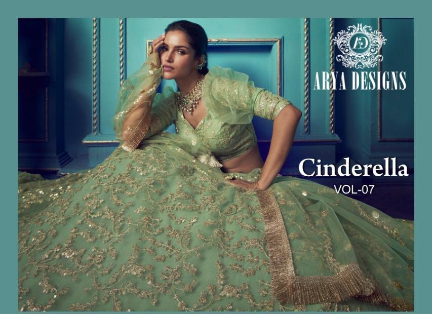 Arya Designs Cinderella Vol 7 Soft Net Ethnic Wear Lehanga Collection