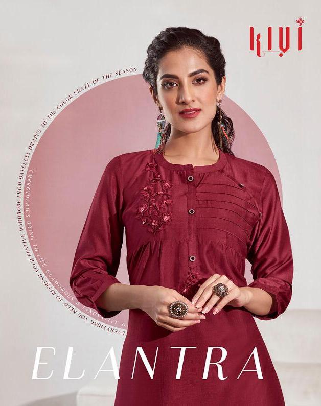 Elantra By Kivi Fancy Handwork Long Top With Plazzo Collection