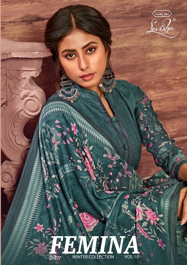 Femina Vol 10 By Levisha Pashmina Printed Winter Dress Materials