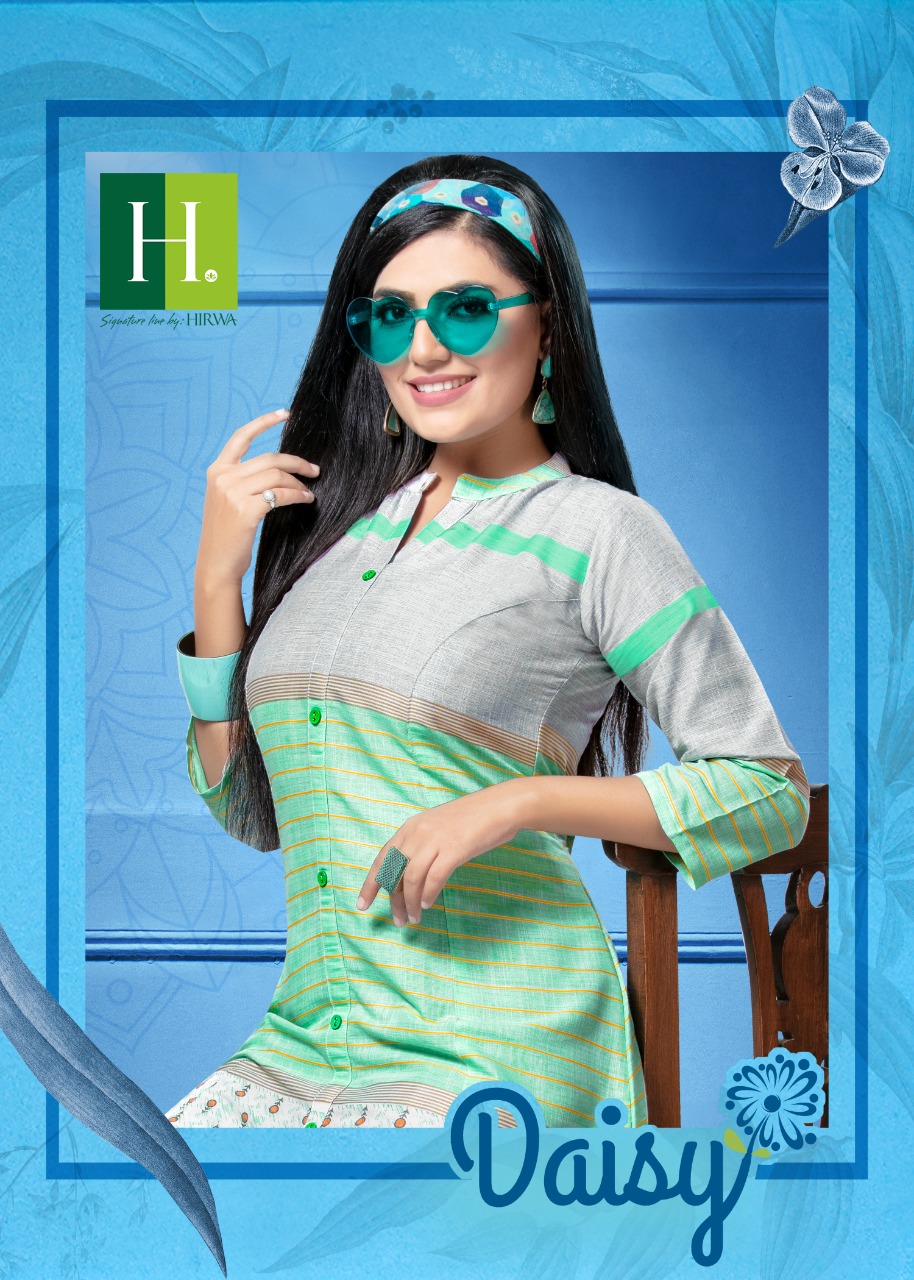 Hirwa Launch Daisy Heavy Rayon Excellent Kurti With Inside Pockets Pattern