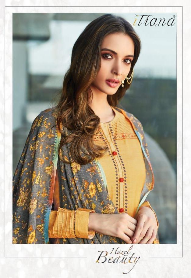 Itrana Hazel Beauty Pashmina Digital Print With Embroidery Work Suits Supplier