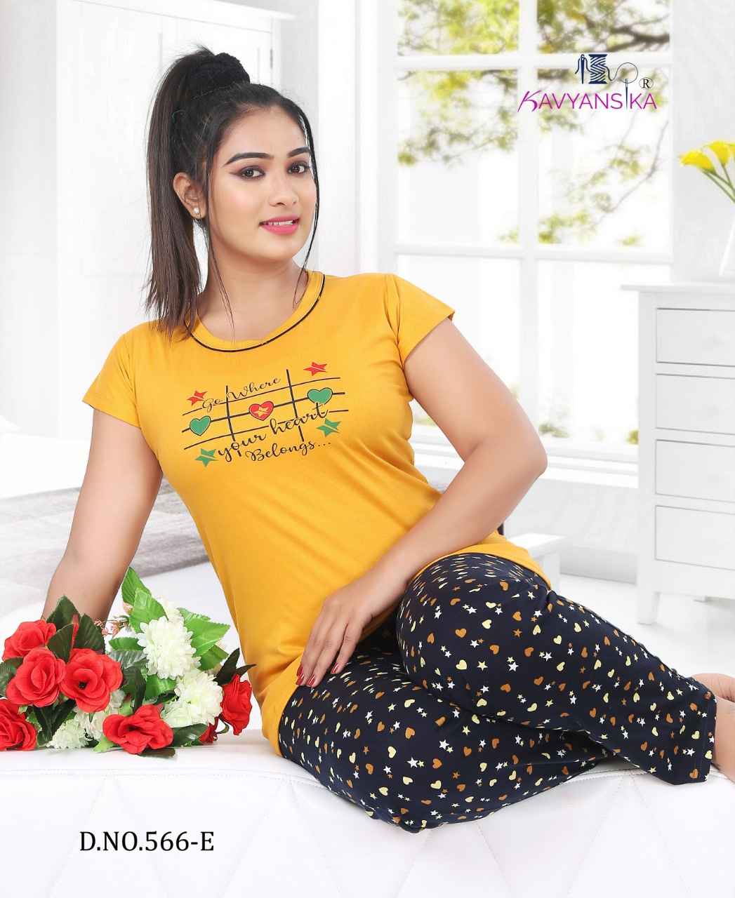 Kavyansika Presents Night Suit Vol 566 Hosiery Cotton Sinker Night Suit Seller