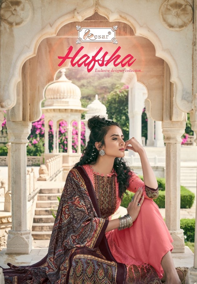 Kesar Presents Hafsha Pure Pashmina Digital Print Winter Collections Suits Catalogs