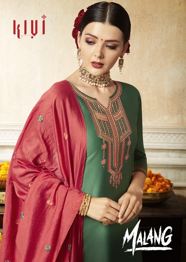 Kivi Launching Malang Jam Silk With Embroidery Lehenga Style Suits Catalogs Collections