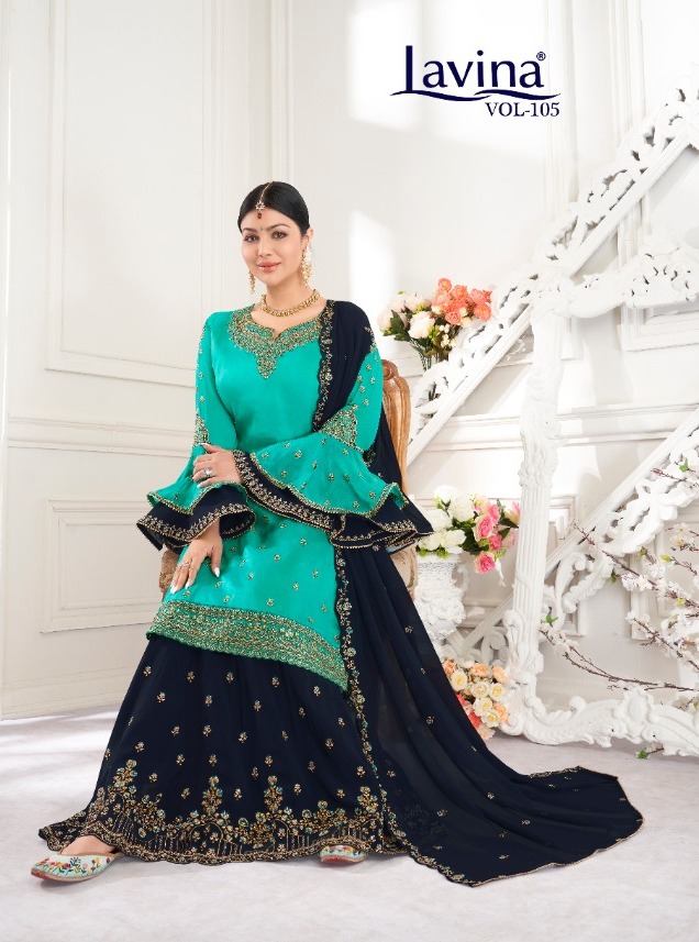 Lavina Vol 105 Satin Georgette Embroidery Exclusive Salwar Suits