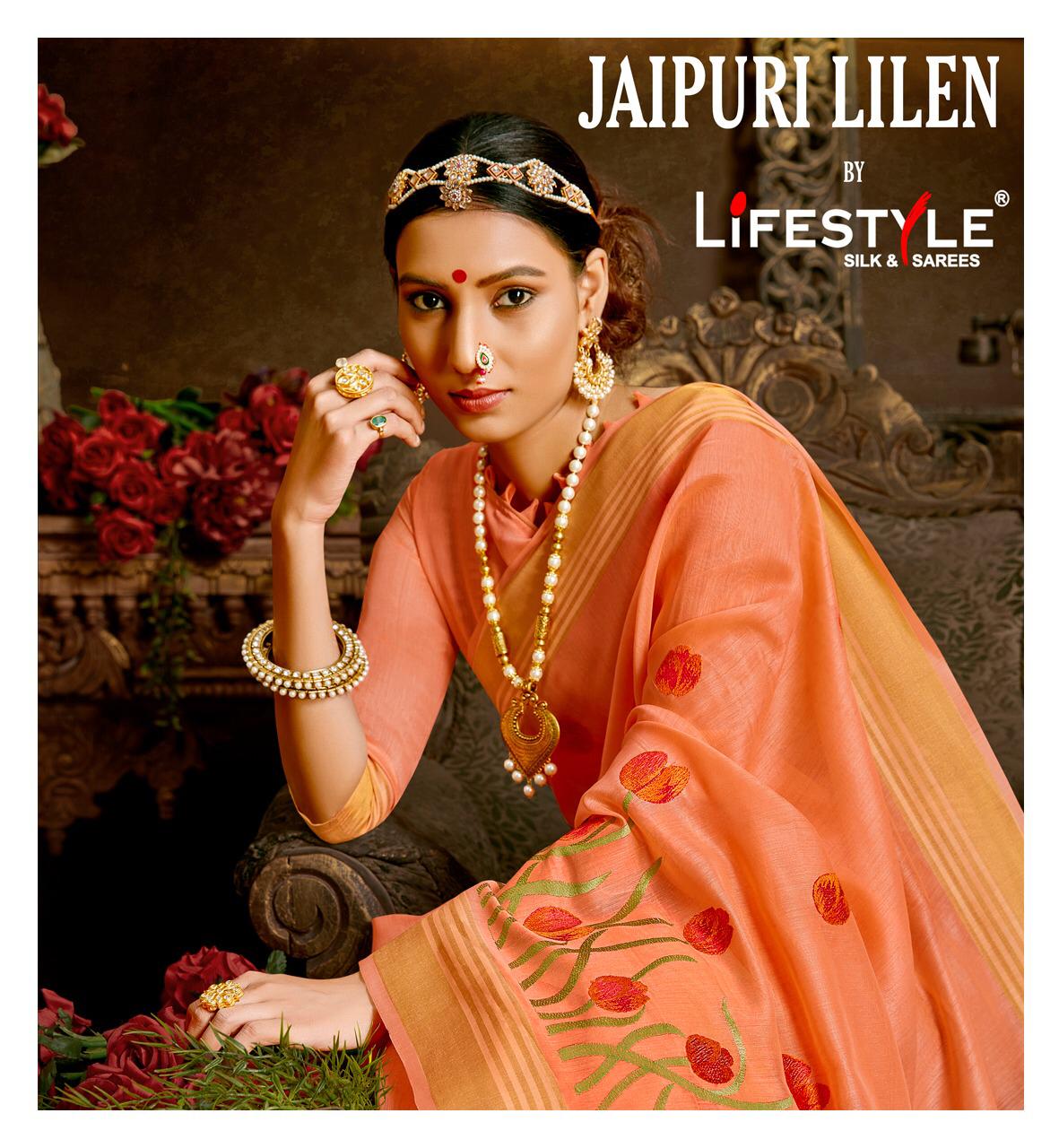 Lifestyle Launch Jaipuri Linen Vol 1 Fancy Cotton Silk Exclusive Saree At Wholesale Rate