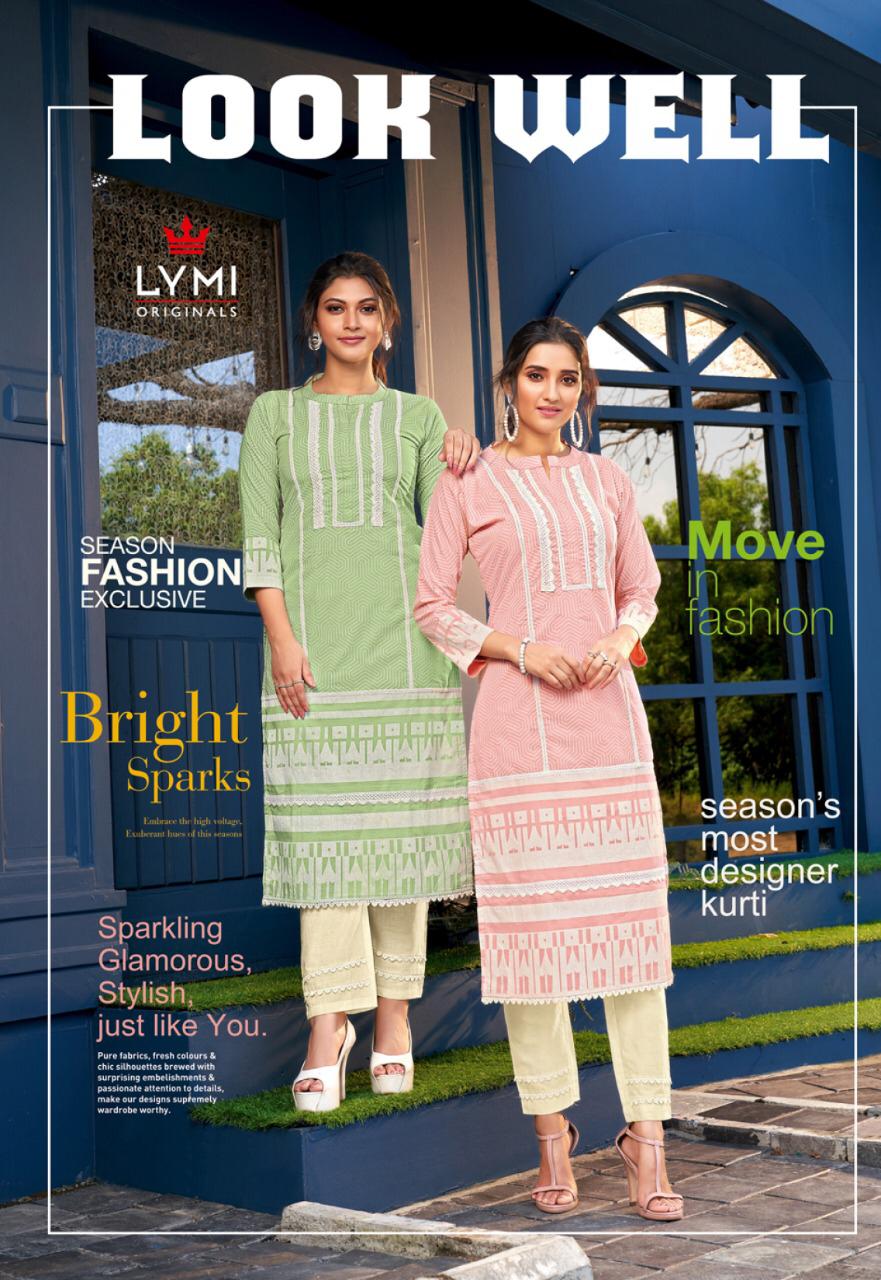 Look Well By Lymi Pure Cotton Exclusive Kurti With Pant Catalogs Supplier In India