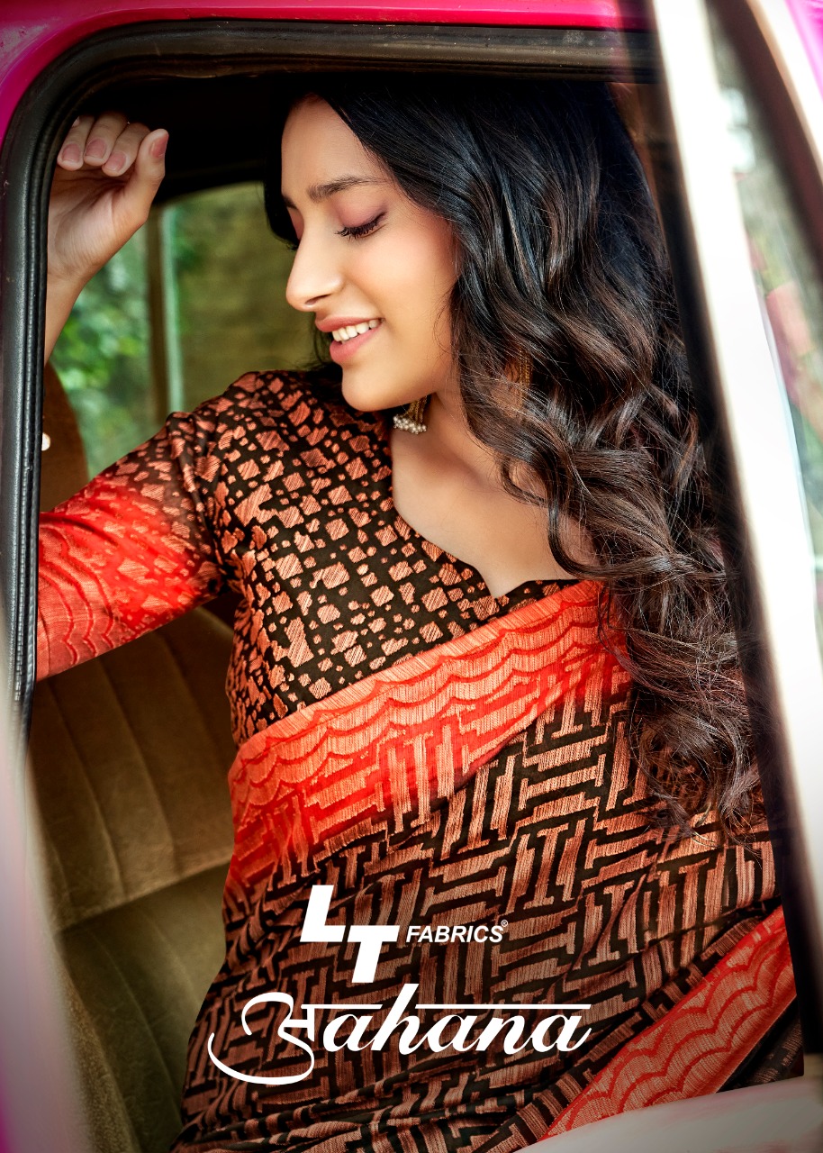 Lt Fashions Ahana Handloom Brasso Exclusive Synthetic Saree Online Exporter