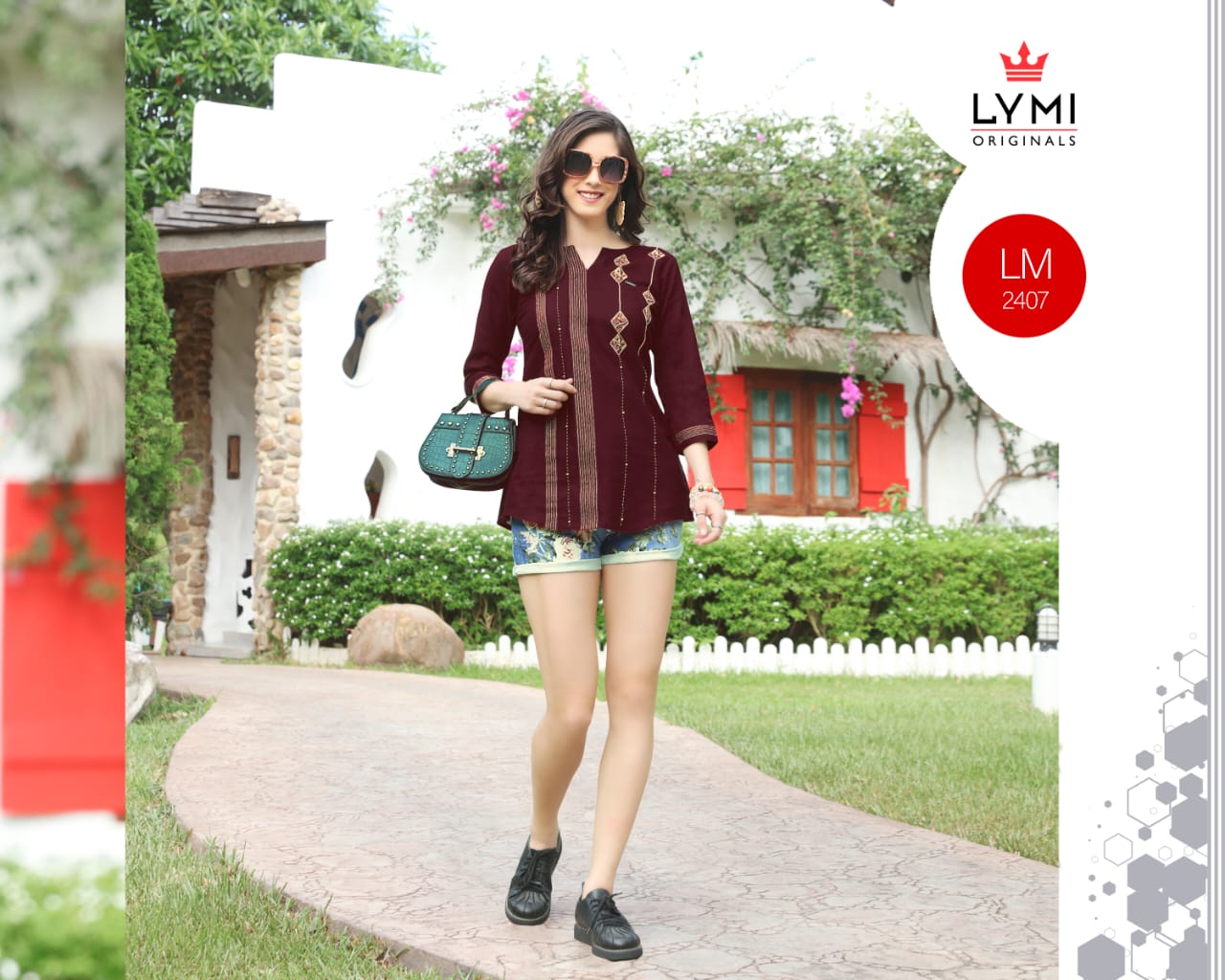 Lymi Motion Vol 2 By Kessi Cotton Embroidery Short Top Wholesale Price