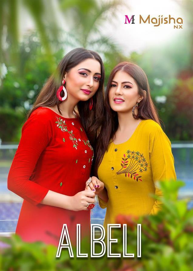 Majisha Nx Launch Albeli Rayon Slub Daily Wear Kurti At Lowest Price