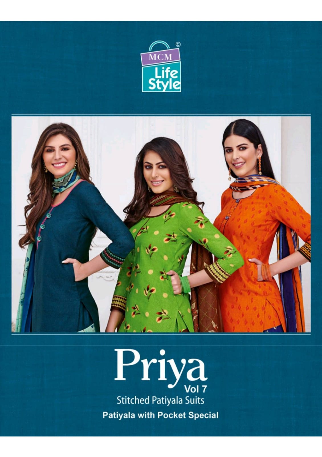 Mcm Lifestyle Priya Vol 7 Cotton Readymade Stitched Patiyala Salwar Suits